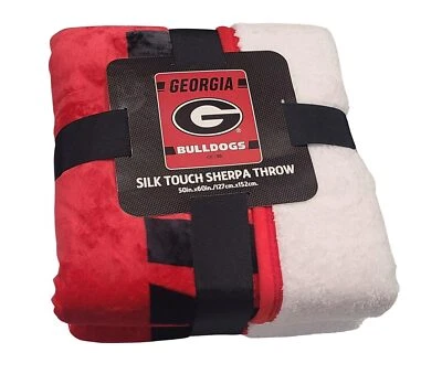 Northwest NCAA Silk Touch Sherpa Throw Blanket, 50" x 60" (Georgia Bulldogs) - Image 1 of 3