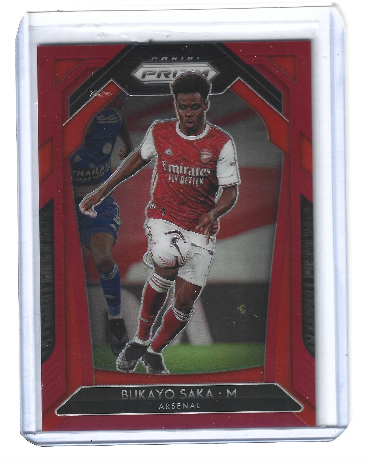 2020-21 PANINI PRIZM PREMIER LEAGUE RED PARALLEL 28/149 BUKAYO SAKA ARSENAL