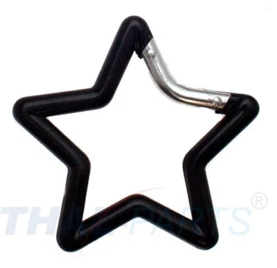 THAL PARTS® 10 Stück Aluminium Karabinerhaken Stern 65mm Schwarz eloxiert Karabiner Haken