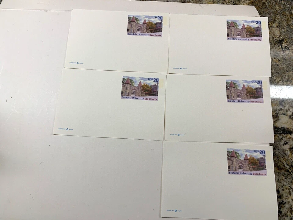 Unused Stamped Castle Postal Card Brandeis University USPS Scott UX299 20c MASS - Image 1 of 4