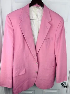 Vintage 1980s Stafford Pink Men's Sports Coat Blazer Suit Size 46 L - Picture 1 of 7