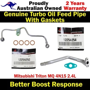 Genuine Turbo Oil Feed&Return Pipe+Gaskets For Mitsubishi Triton MQ 4N15 2.4L - Picture 1 of 14