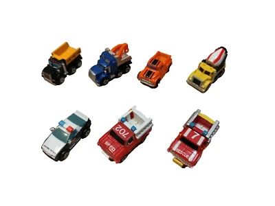 Lot of 7 Micro Machines Emergency Vehicles and Trucks Galoob Mixer Rescue 1988 - Image 1 of 4