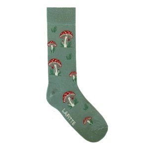 845067 MUSHROOM GREEN LAFITTE PATTERNED SOCKS COMBED COTTON MENS SIZE AU 6-11 - Picture 1 of 1