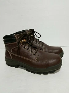 HERMAN SURVIVORS HARD TOE BROWN LEATHER ANKLE HIKING MENS 8.5 BOOTS - Picture 1 of 6