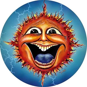 Sun Face with flames  Spare Tire Cover All Sizes Available-back up camera option - Picture 1 of 5
