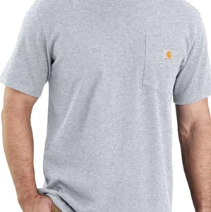 Carhartt Herren T-Shirt Arbeitskleidung K87 Tasche schweres Strick Top 3XL HOCH ASCHE grau - Bild 1 von 6