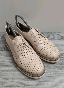 Clarks Artisan Glick Resseta Beige Leather Derby Shoes Size UK 6.5 - Picture 1 of 5