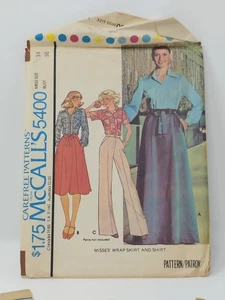McCall's 5400 Carefree Patterns Misses Wrap Skirt And Shirt Size 14/ Bust 36 - Picture 1 of 6