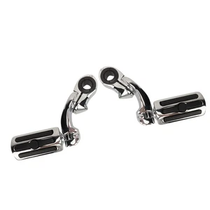 ⁺Short Type 2Pcs Motorcycle Highway Foot Peg Chrome Adjustable Comfortable - Picture 1 of 24