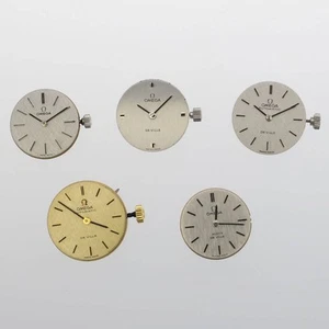 OMEGA Genuine Movement Set of 5 Watch Parts Silver Dial Manual Wind SS Junk - Picture 1 of 2