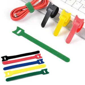 100X Reusable Ties Hook and Loop Fastener Tape Cable Ties Strap - Picture 1 of 12