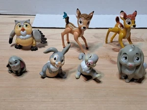 Lot of 7 Bambi Thumper Toys Cake Toppers Disney Figures - Picture 1 of 4