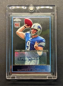 Matthew Stafford Rookie Auto 2009 Topps Chrome SP RC - Imagen 1 de 6