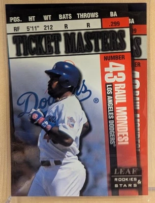 Leaf Rookies Stars 1998 Ticket Masters #13 Raul Mondesi Paul Konerko inserto raro Foto 1 de 2