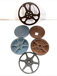 Bobina e custodie per pellicole metalliche vuote assortite 5" e 7" Super8 Compo Scherer grigio oro - Foto 1 di 11
