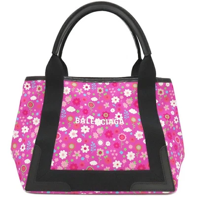 Bolso de Mano Balenciaga Azul Marino Cabas S Lona Rosa Negro Patrón Floral 339933 Usado Foto 1 de 4