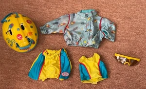 Baby Born Puppen Vintage Biker Outfit und Helm ~ Zapf Creations, neu - Bild 1 von 2