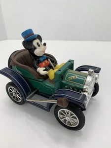 Coche de cuerda de hojalata Mickey Mouse Disney ~ Masudaya 1982 Japón ~ funciona faltan piezas - Imagen 1 de 9