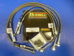 Russell 695780 Stainless Brake Hose Kit Silverado Sierra 1500 2005-07 4"-7" Lift - Picture 1 of 2
