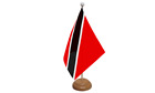 Trinidad And Tobago Table Desk Flag & Wooden Base 9" X 6"