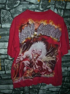 Vintage Iron Maiden red rock cotton jersey shirt trikot maillot '80s - Imagen 1 de 2