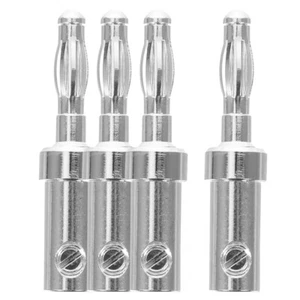 4 Pcs Plated Banana Plug 4mm Plugs Speaker Wire Connector - Picture 1 of 12