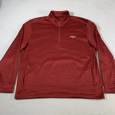 Pullover Callaway para Hombres Talla 2XL Granate 1/4 Cremallera Cuello Simulado Golfista Rendimiento Foto 1 de 4
