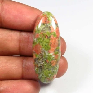 Unakite Oval Polished Smooth Gemstone 37x15mm Natural Unakite Cabochon DIY UK-71 - Picture 1 of 9