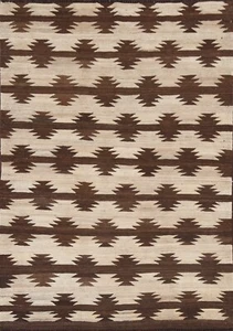 Alfombra oriental afgana reversible geométrica Kilim tinte natural tejida a mano 5'x6' - Imagen 1 de 12