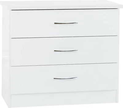 NEVADA WHITE GLOSS 3 DRAWER CHEST - Image 1 of 4