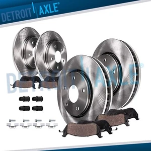 Front Rear Brake Rotors Ceramic Brake Pad Kit for 2000 VW Golf City Jetta Beetle - Picture 1 of 12