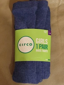 GIRL'S DENIM STYLE 1 PAIR BASIC RIBBED TIGHTS CIRCO SIZE 7-10 REINFORCE WAISTBAD - Picture 1 of 5