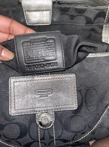 Borsa a mano Coach nera firmata in tela hobo   - Foto 1 di 7