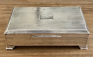 Superb Silver Presentation Box To A Lieutenant From The Officers On HMS Thorough - Picture 1 of 7
