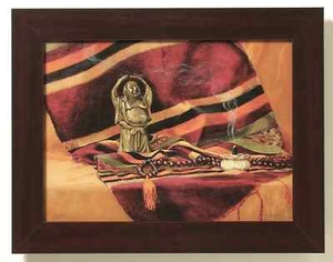 Oraciones matutinas - Impresión de giclee sobre lienzo - Buda, enmarcado, realismo - Edición limitada - Imagen 1 de 3