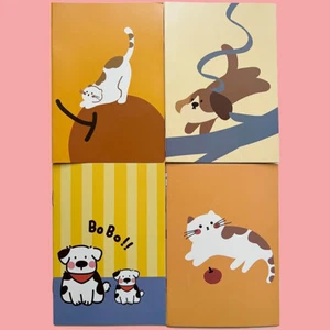 4pk Dog Cat Puppy Kitten Cute Animals Mini Notebooks Small Notepads Memo Pads - Picture 1 of 2