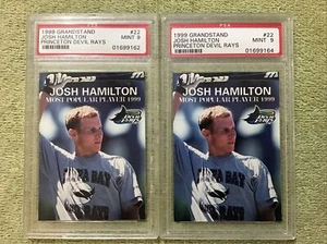 Grandstand Josh Hamilton 1999 grado novato PSA 9 como nuevo Devil Rays X2 - Imagen 1 de 2