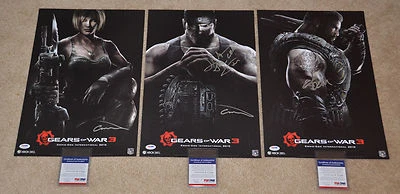 2010 Comic Con Gears of War 3 Autographed Posters Set LE 1 of 100 PSA Authentic - Image 1 of 4