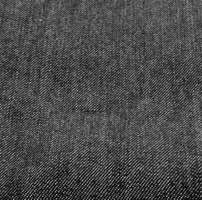 Heavy Black Twill Sewing Fabric 1.8 yds 62" Stiff Shiny Sheen Made in USA - Image 1 of 4