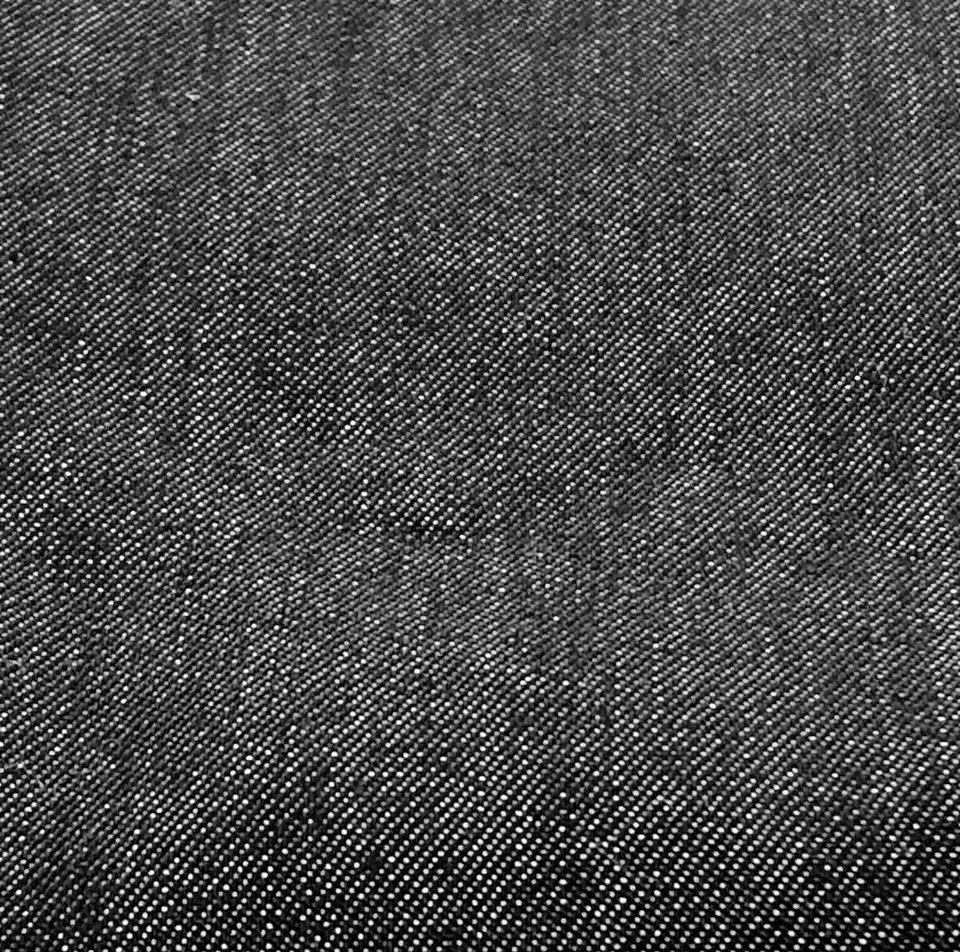 Heavy Black Twill Sewing Fabric 1.8 yds 62" Stiff Shiny Sheen Made in USA - Image 1 of 4
