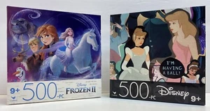 2 New Disney Princess 500 Piece Jigsaw Puzzles Frozen II & Cinderella - Picture 1 of 11