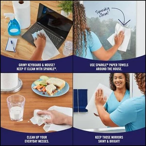 Toallas de papel Sparkle Pick-A-Size, 6 rollos dobles = 12 rollos regulares, blanco moderno - Imagen 1 de 12