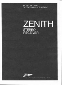 Zenith Bedienungsanleitung user manual für model MC 7050 Copy - Picture 1 of 1