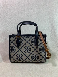 NUOVA Borsa Jacquard Tory Burch MINI Tory Navy T monogramma $398 - Foto 1 di 16