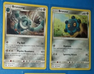 Bronzong 87/156, 3x Bronzor 86/156 Pokemon card SM Ultra Prism NM - Picture 1 of 2