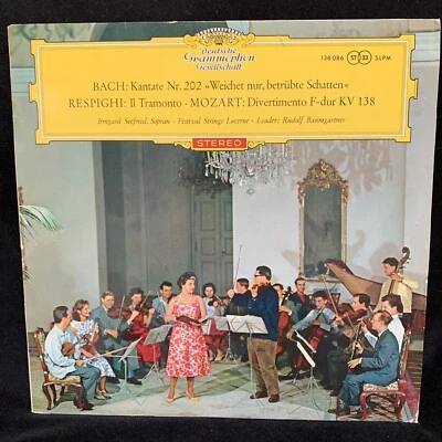 BACH Cantata RESPIGHI Tramonto MOZART - SEEFRIED - DGG TULIP LP RED STEREO 1960. - Image 1 of 4