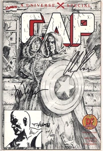UNIVERSE X CAP DYNAMIC FORCES SIGNIERT x3 ALEX ROSS BEMERKT DF COA SKIZZE MARVEL - Bild 1 von 2
