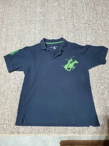 BEVERLY HILLS POLO CLUB Modern Fit Poloshirt Blau Kurzarm Big Pony L  - Bild 1 von 5