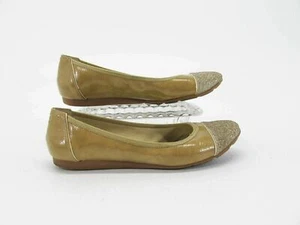 Anne Klein Women Shoe Alaner Size 8.5M Tan Brown Cap Toe Ballet Flat PreOwned qp - Picture 1 of 12
